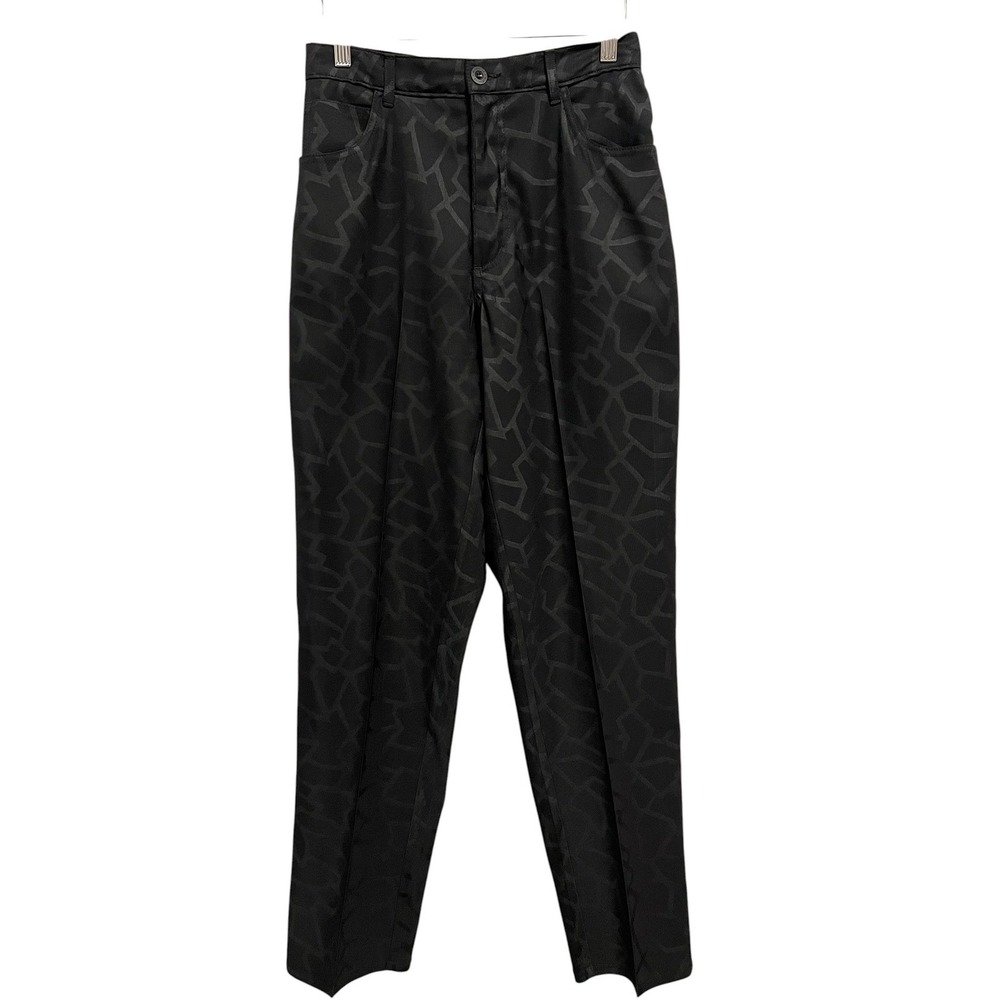 Monaco Pants ‎ 6 Black Geometric Jacquard High Rise Dark Academia Corporate Goth